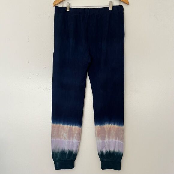Monrow Dip Tie Dye Joggers Medium Revolve Pants Sweatpants Boho Blue Pink Green - Picture 6 of 8
